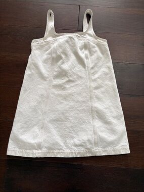 Madewell White Denim A-Line Tank Skirt/ Jumper size 10